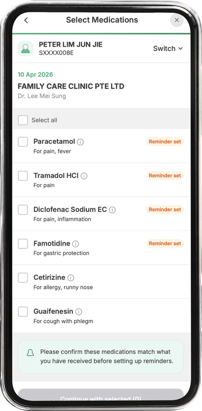 HealthHub screen