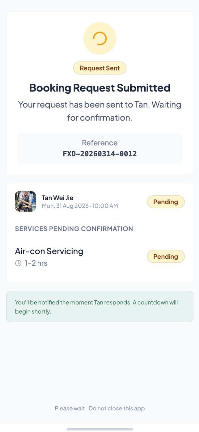 Request sent, waiting for confirmation